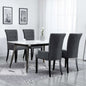 Dining Chairs with Armrests 4 pcs Dark Gray Fabric