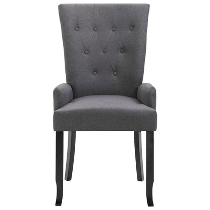 Dining Chairs with Armrests 6 pcs Dark Gray Fabric