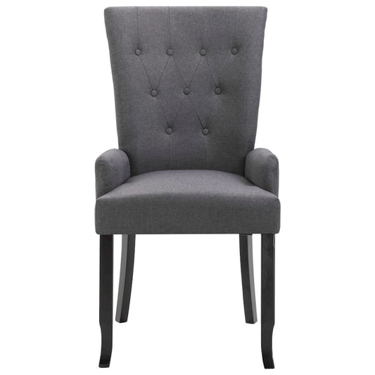 Dining Chairs with Armrests 6 pcs Dark Gray Fabric