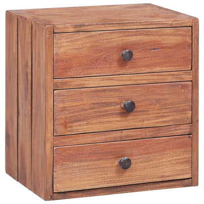 Bedside Cabinet Natural Mahogany Mahogany Wood 13.8x9.8x13.8 in