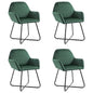 Dining Chair Set of 4 Green Velvet Standard Ergonomic