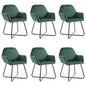Dining Chair Set of 6 Green Velvet, Powder-Coated Steel Standard