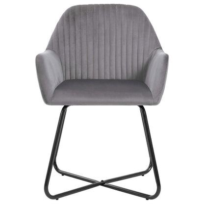 Dining Chairs 6 pcs Gray Velvet