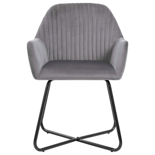 Dining Chairs 6 pcs Gray Velvet