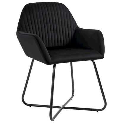 Dining Chair Set of 4 Black Velvet and steel Standard Ergonomic