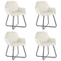 Dining Chair Set of 4 Cream Velvet Standard Ergonomic
