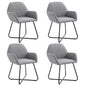 Dining Chairs 4 pcs Light Gray Fabric