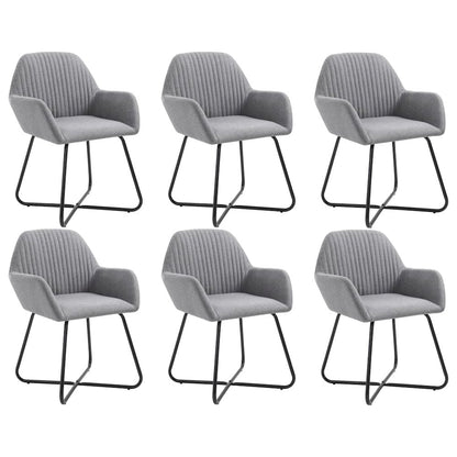 Dining Chairs 6 pcs Light Gray Fabric