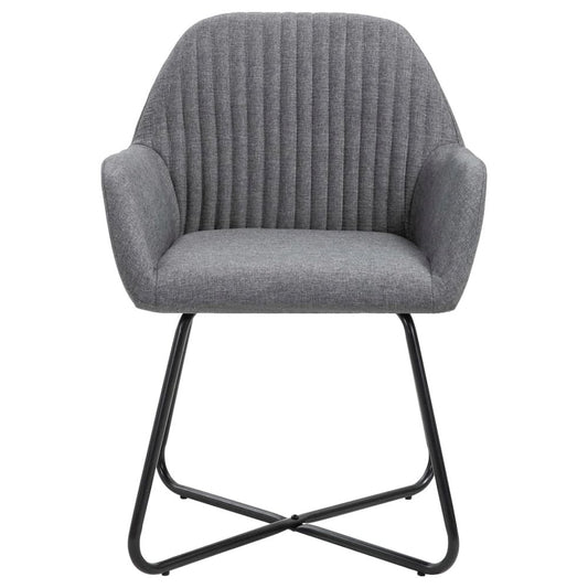 Dining Chairs 4 pcs Dark Gray Fabric