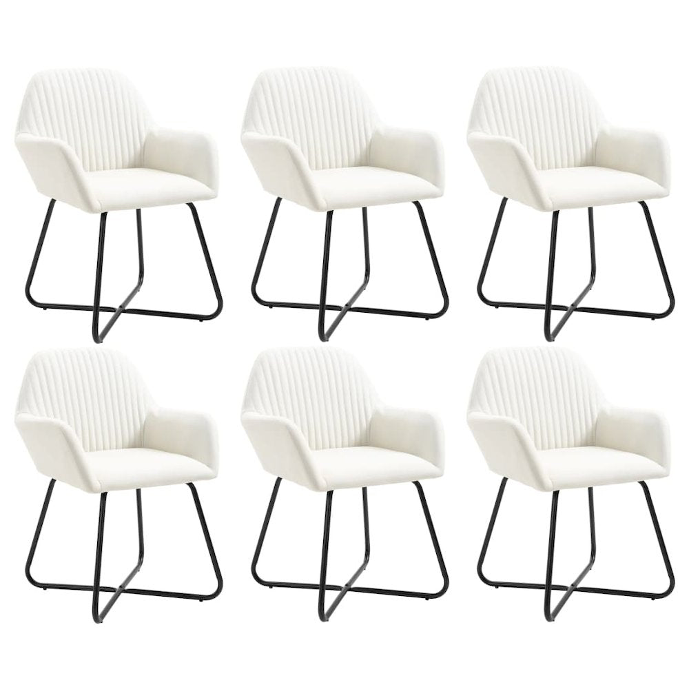 Dining Chair Set of 6 Cream