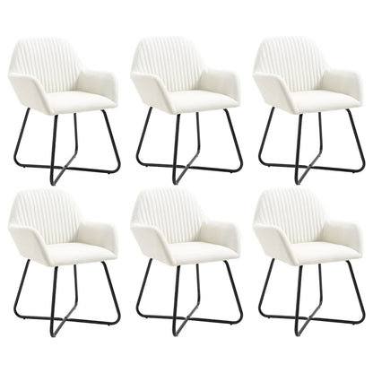 Dining Chair Set of 6 Cream