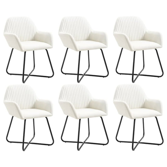 Dining Chair Set of 6 Cream