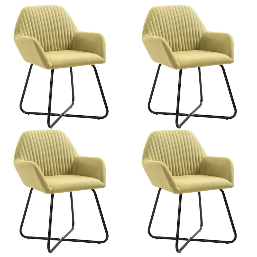 vidaXL Dining Chairs 4 pcs Green Fabric, 277104
