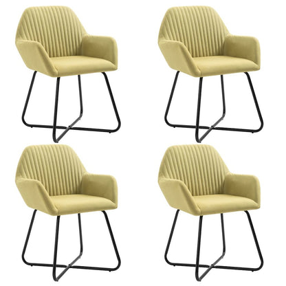 vidaXL Dining Chairs 4 pcs Green Fabric, 277104