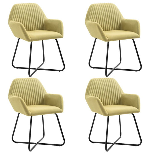 vidaXL Dining Chairs 4 pcs Green Fabric, 277104
