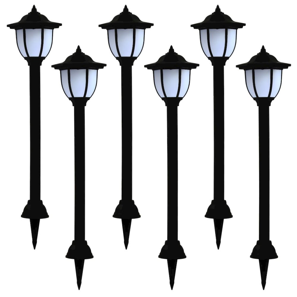 vidaXL Outdoor Solar Lamps 6 pcs LED Black 7138