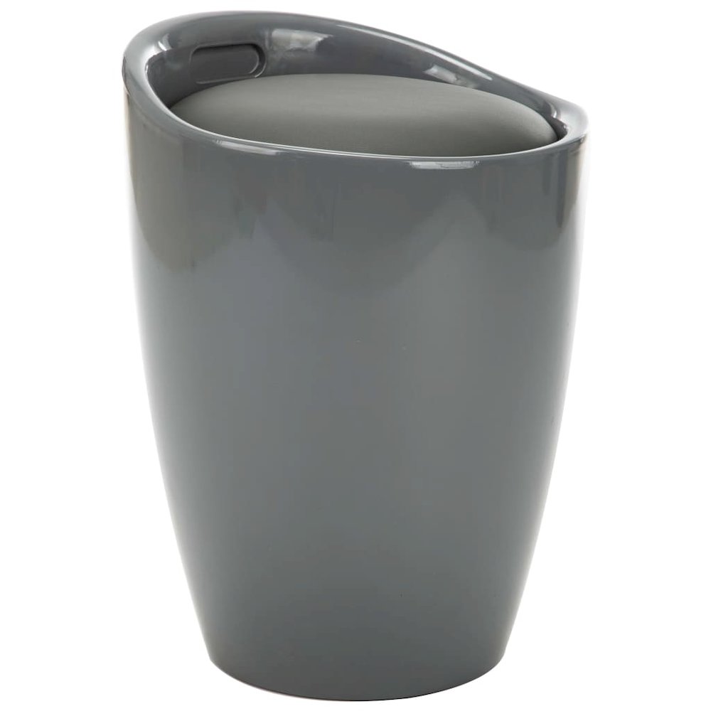 Stool Gray Faux leather, plastic Medium Storage Stool