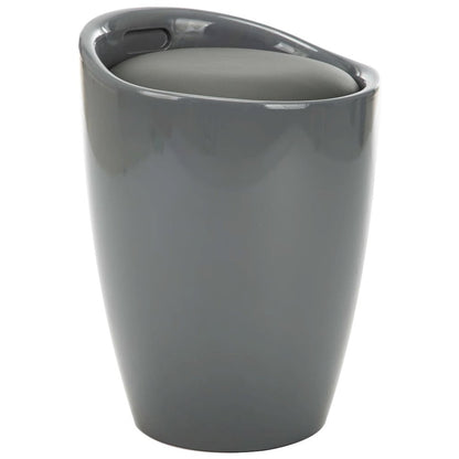 Stool Gray Faux leather, plastic Medium Storage Stool