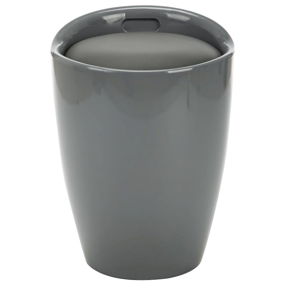 Stool Gray Faux leather, plastic Medium Storage Stool
