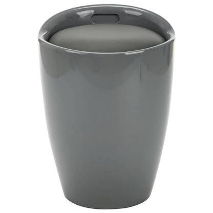 Stool Gray Faux leather, plastic Medium Storage Stool