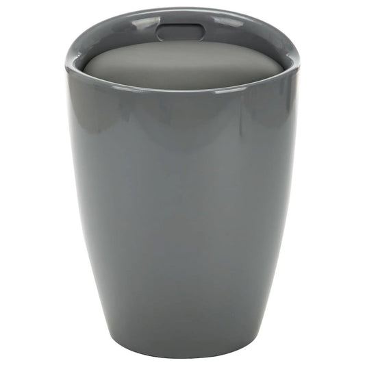Stool Gray Faux leather, plastic Medium Storage Stool