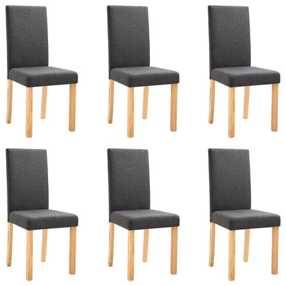 Dining Chair Set of 6 Dark Gray Fabric Standard Ergonomic