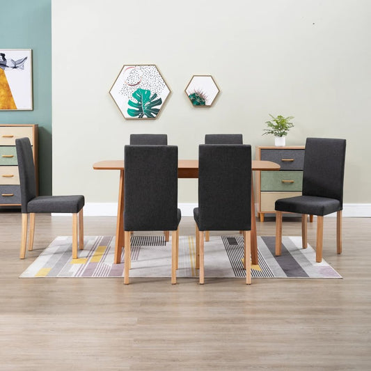 Dining Chairs 6 pcs Dark Gray Fabric