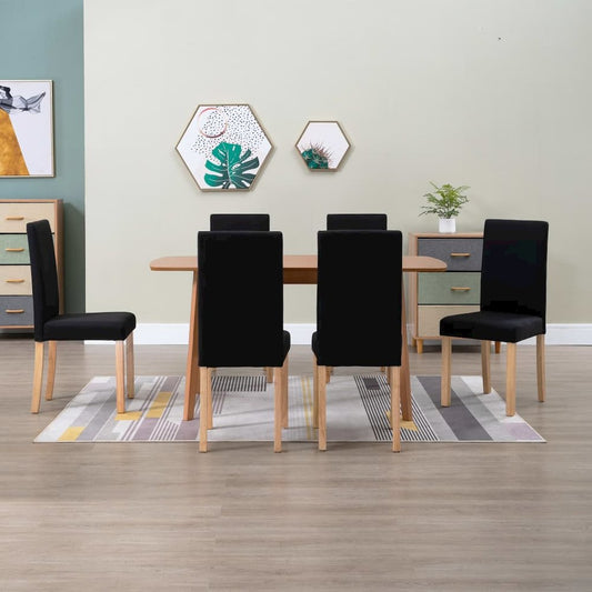 vidaXL Dining Chairs 6 pcs Black Fabric, 277240