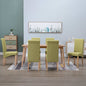 Dining Chair Set of 6 Green Fabric and wooden frame Standard