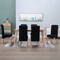 Dining Chair Set of 6 Black Fabric and wooden frame Standard
