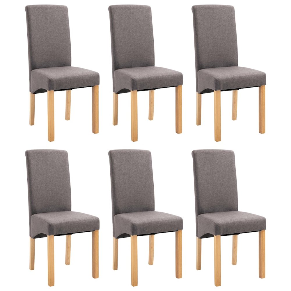 vidaXL Dining Chairs 6 pcs Taupe Fabric, 277279