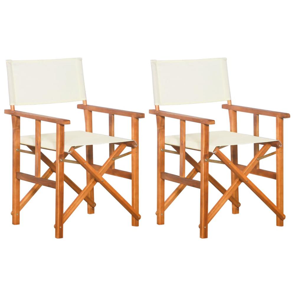 Director Chair Set of 2 Brown and cream