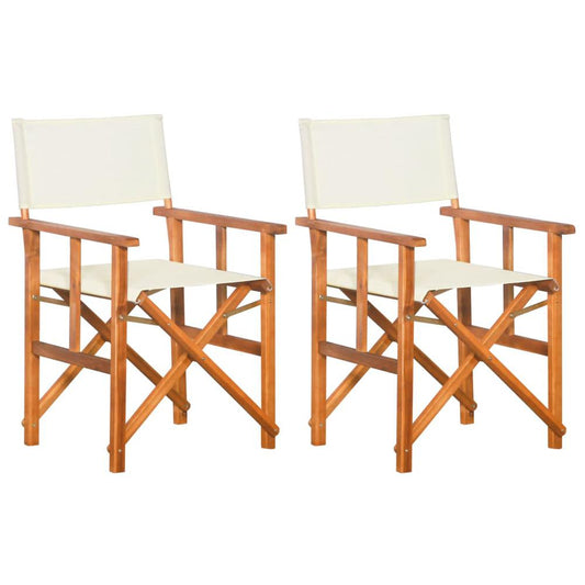 Director Chair Set of 2 Brown and cream
