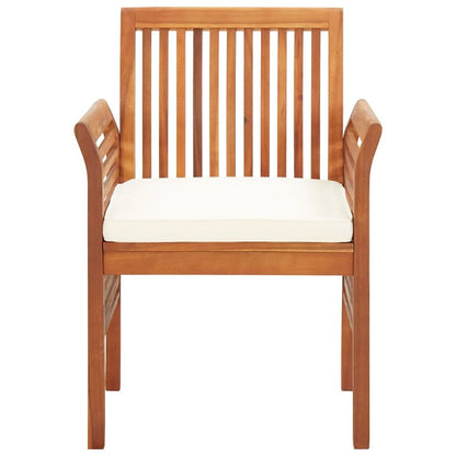 Dining Chair Brown frame and cream cushion Solid acacia wood
