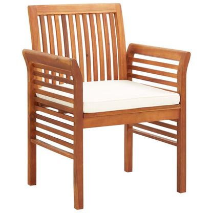 Dining Chair Set of 2 Brown Solid acacia wood Medium