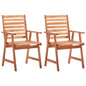Outdoor Chair Set of 2 Natural wood Solid Acacia wood Standard