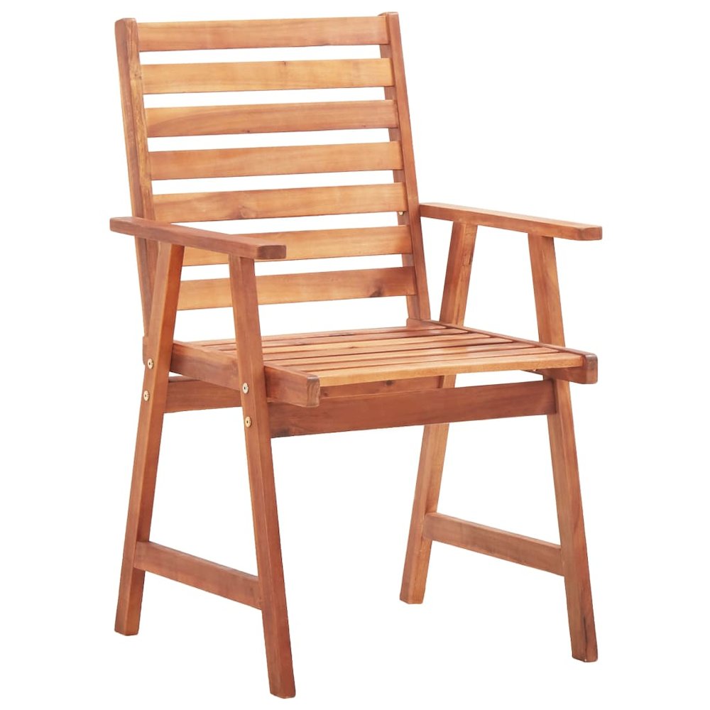 Outdoor Chair Set of 3 Natural wood Solid acacia wood One Size