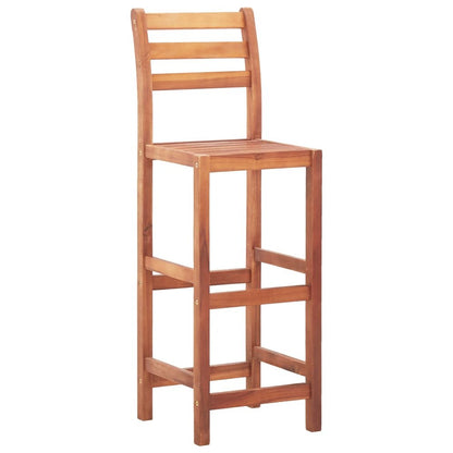 Bar Chair Set of 4 Natural wood Solid Acacia wood Medium
