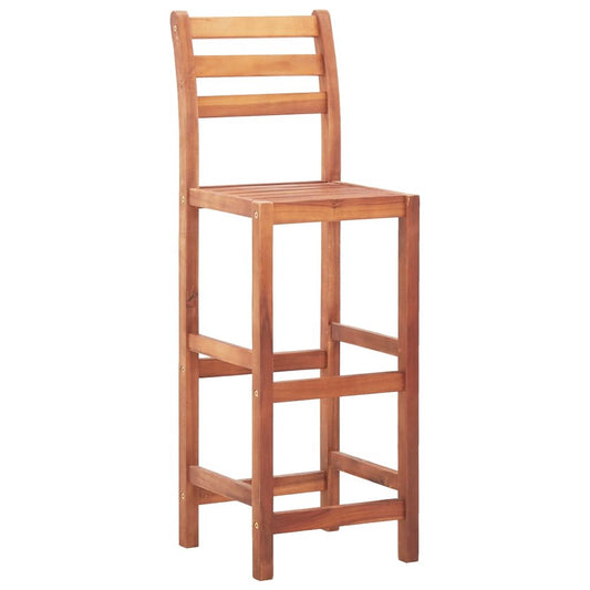 Bar Chair Set of 4 Natural wood Solid Acacia wood Medium