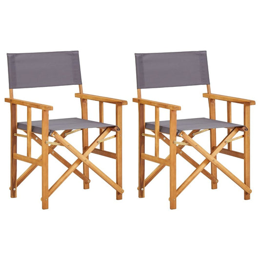 Director Chair Set of 2 Brown and dark grey