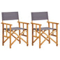 Director Chair Set of 2 Brown and dark grey