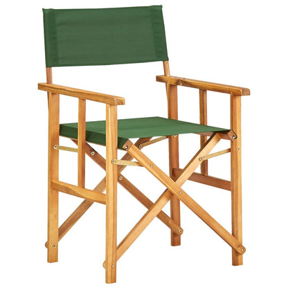 Chair Set of 2 Natural wood color and green