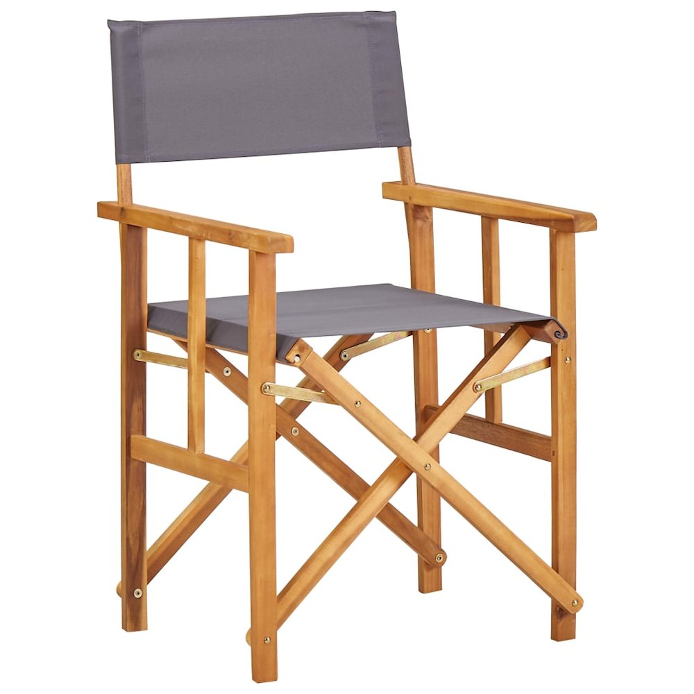 Director Chair Brown frame, dark grey fabric