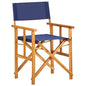 Chair Natural wood color, Blue Solid acacia wood, Polyester