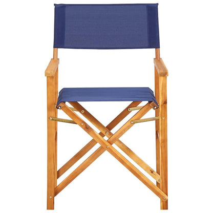 Chair Natural wood color, Blue Solid acacia wood, Polyester