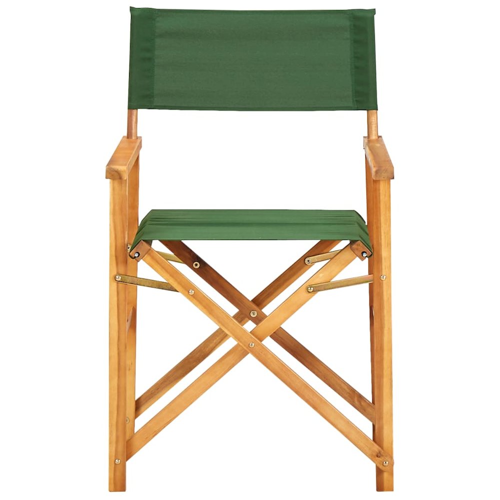 Chair Natural wood and green Solid acacia wood and polyester