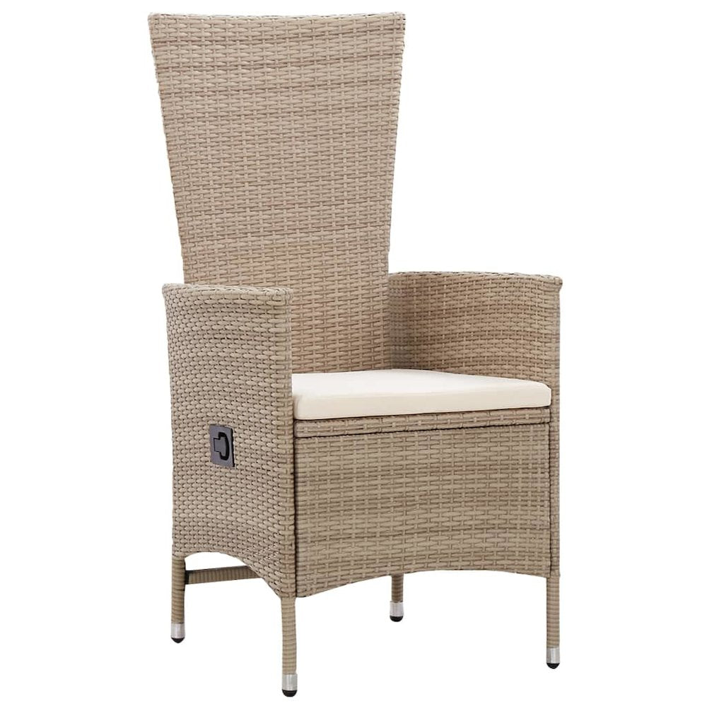 Garden Chair Set of 2 Beige PE Rattan Standard