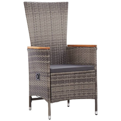Armchair Set of 2 Grey PE rattan Standard Height-Adjustable