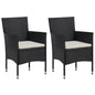 Rattan Chair Set of 2 Black Poly Rattan and Steel