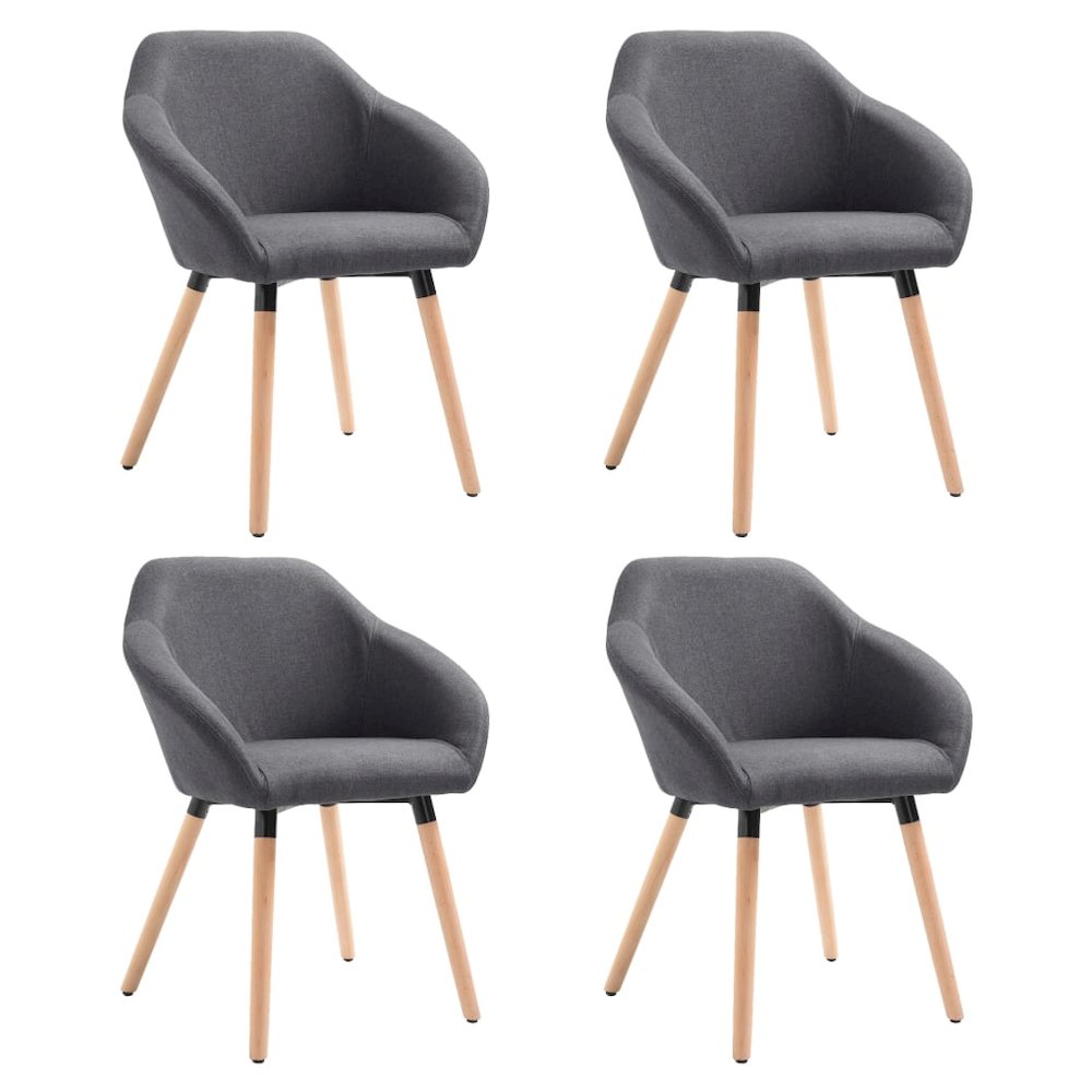 Dining Chairs 4 pcs Dark Gray Fabric
